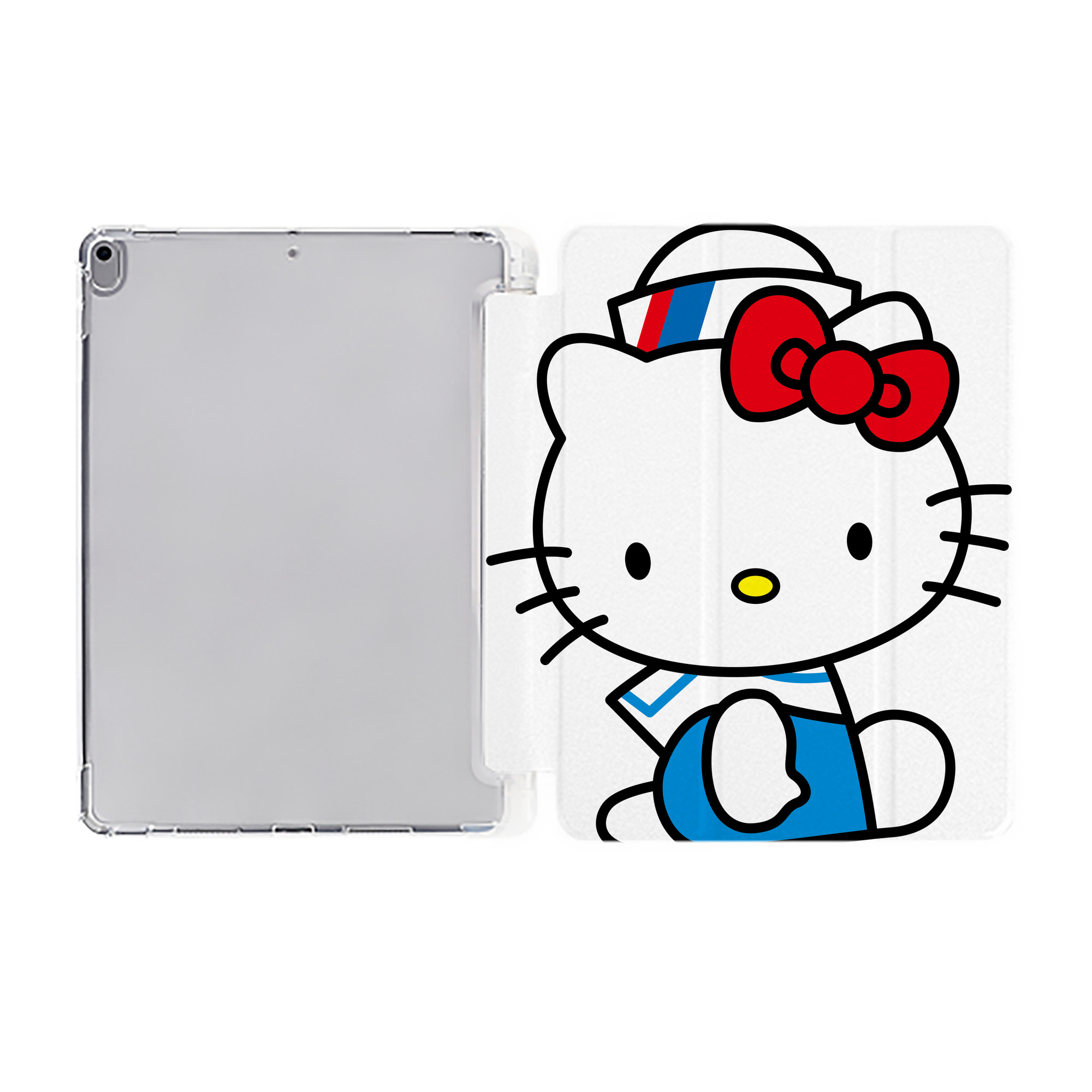 （画像用） Hello Kitty ハローキティ IPad ケース ペン収納付き 三つ折りスタンド PUレザー×シリコン 対応機種9.5/10.5/10.9インチ
